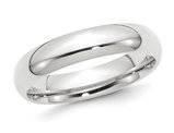 Ladies 10K White Gold 5mm Polished Wedding Band Ring